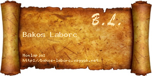 Bakos Laborc névjegykártya